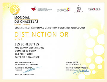 Médaille d'Or — Villette Les Echelettes 2020, Domaine Porta
