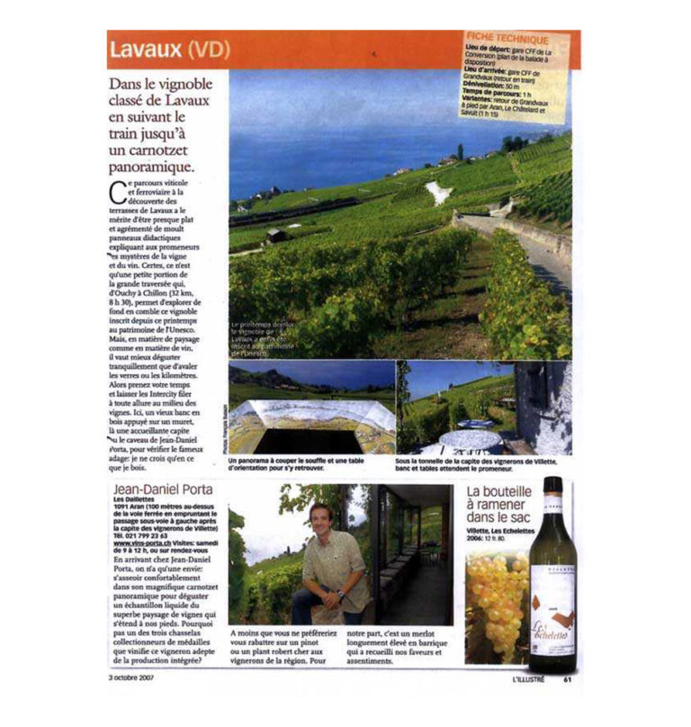 En train jusqu'à un carnotzet panoramique — L'Illustré — 3 octobre 2007